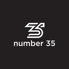 Fototapeta premium logo design number 35 ,35 designs Vector Image , number 35 logo design vector image , number 35 logo , logo abstract number 35 