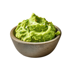Delicious Bowl of Guacamole Isolated on a Transparent Background