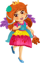cartoon fairy tale character ef princess isolated illustration for children