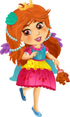 cartoon fairy tale character ef princess isolated illustration for children