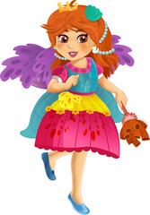cartoon fairy tale character ef princess isolated illustration for children