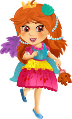 cartoon fairy tale character ef princess isolated illustration for children