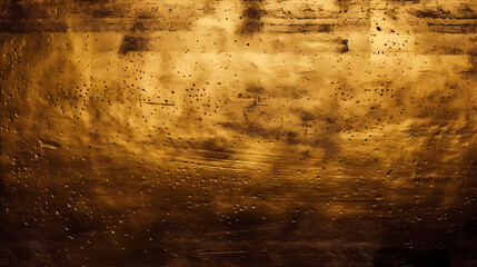 Gold texture, brushed golden plate. Scratched grunge gold plate industrial. Generative AI technology.
