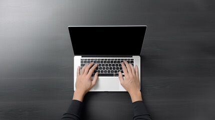 Generative AI, hands typing on a laptop, office work, remote work, computer, screen, keyboard, businessman, internet, coworking