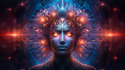 Representation of a psychedelic divine cosmic trippy godly entity