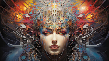 Representation of a psychedelic divine cosmic trippy godly entity