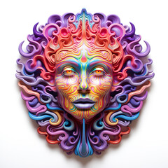 Representation in a logo format of a psychedelic divine cosmic trippy godly entity - obrazy, fototapety, plakaty