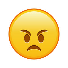 Angry face Large size of yellow emoji smile
