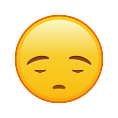 Fototapeta premium Anguished face Large size of yellow emoji smile