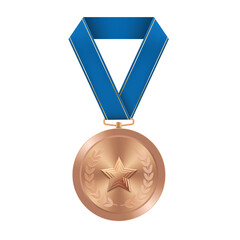 Bronze award medal with star Illustration from geometric shapes