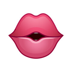 Female red lips Large size icon for emoji smile