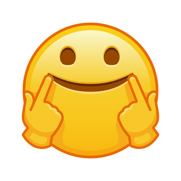 Fake smile face Large size of yellow emoji smile