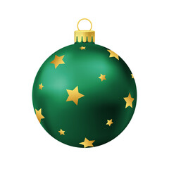 Green Christmas tree ball with gold star