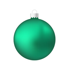 Green menthol Christmas tree toy or ball Volumetric and realistic color illustration