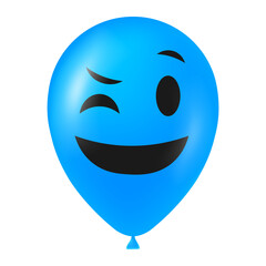 Halloween blue balloon illustration with scary and funny face