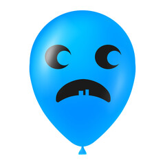 Halloween blue balloon illustration with scary and funny face