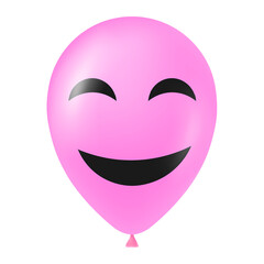 Halloween pink balloon illustration with scary and funny face