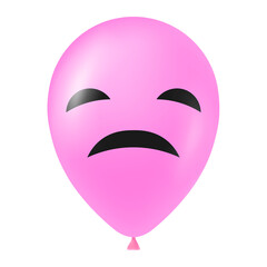 Halloween pink balloon illustration with scary and funny face