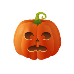 Halloween scary orange pumpkin Holiday cartoon concept