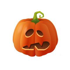 Halloween scary orange pumpkin Holiday cartoon concept