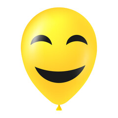 Halloween yellow balloon illustration with scary and funny face