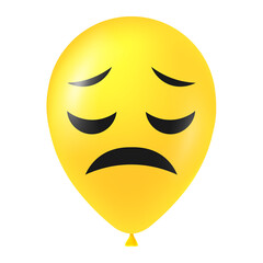 Fototapeta premium Halloween yellow balloon illustration with scary and funny face