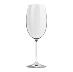 Realistic empty cabernet wine glass isolated on transparent background