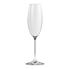 Realistic empty champagne glass isolated on transparent background