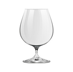 Realistic empty glass for cognac or brandy isolated on transparent background