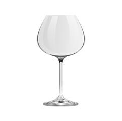 Realistic empty red wine glass isolated on transparent background