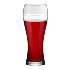 Realistic red beer or punch glass isolated on transparent background