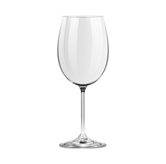 Realistic empty wine glass bordeaux isolated on transparent background