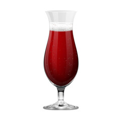 Realistic red cocktail glass isolated on transparent background