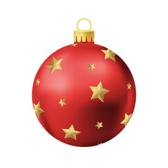 Red Christmas tree ball with gold star