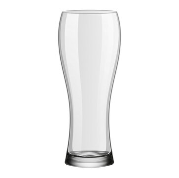 Realistic empty beer glass isolated on transparent background