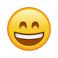 Smiling face with open mouth and laughing eyes Large size of yellow emoji smile