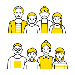 4人家族のアイコンセット