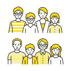 4人家族のアイコンセット