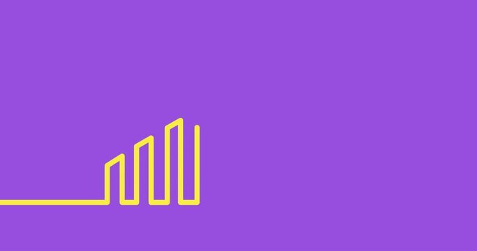 Business banner with an animated linear growth graph. Investment growth, success, growth chart background with copy space. 4K resolution scientific mathematical motion design.