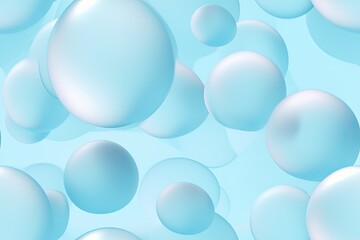 Seamless background of mix sizes blue pastel 3d spheres