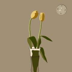yellow flowers in vase
