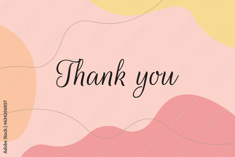 Sticker thank you card template desig with minimalist background - Stickers