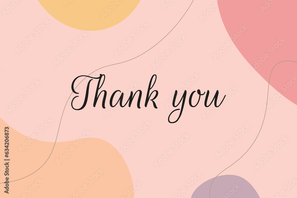 Wall mural thank you card template desig with minimalist background - Wall murals