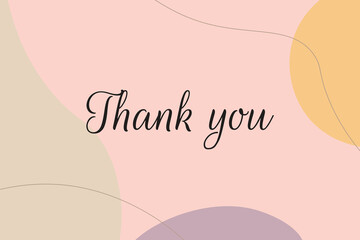 thank you card template desig with minimalist background