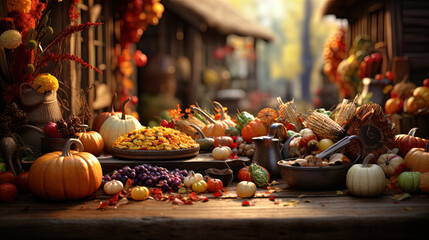 Thanksgiving Festive Decoration. Generative AI