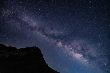 Stargazing; Milky Way, Changqi Town, Chishui City, Guizhou Province, China. Moon Lake Scenic Resort...