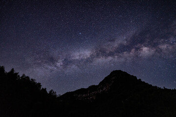 Stargazing; Milky Way, Changqi Town, Chishui City, Guizhou Province, China. Moon Lake Scenic Resort of Chishui. Hong-Chuan Yan
