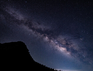 Stargazing; Milky Way, Changqi Town, Chishui City, Guizhou Province, China. Moon Lake Scenic Resort...