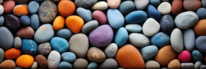 Fototapeta na wymiar illustration of beautiful colorful pebbles, wallpaper, generative AI