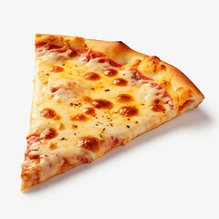 Top view of Delicious margherita pizza on plate on a white background